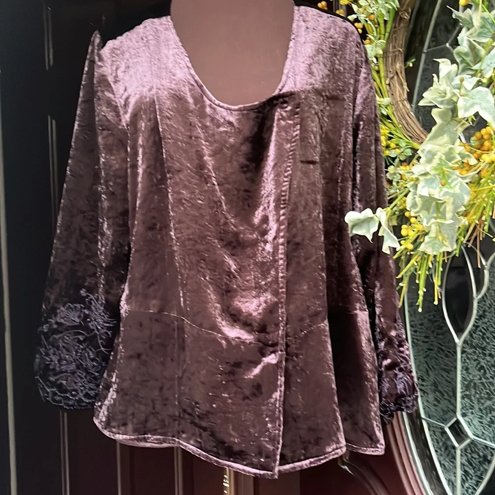 Elegant Velvet Women's Jacket - Picture 3 of 10